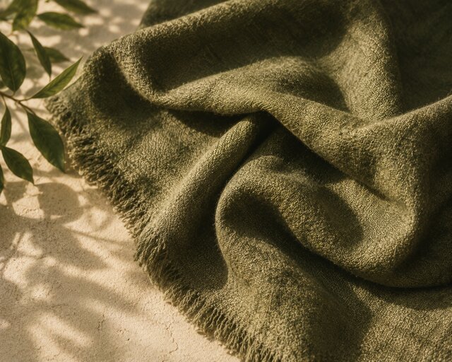 Soft sage-green linen texture
